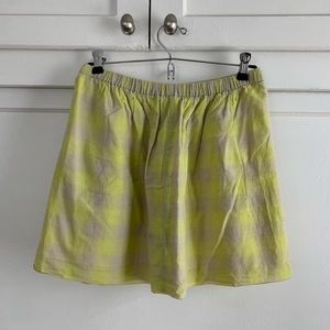 J Crew Neon Gingham Cotton Mini Skirt - 0